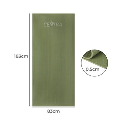 Centra Yoga Mat Non Slip 5mm Exercise Green - Image 3
