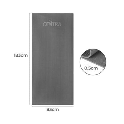 Centra Yoga Mat Non Slip 5mm Exercise Grey - Image 3